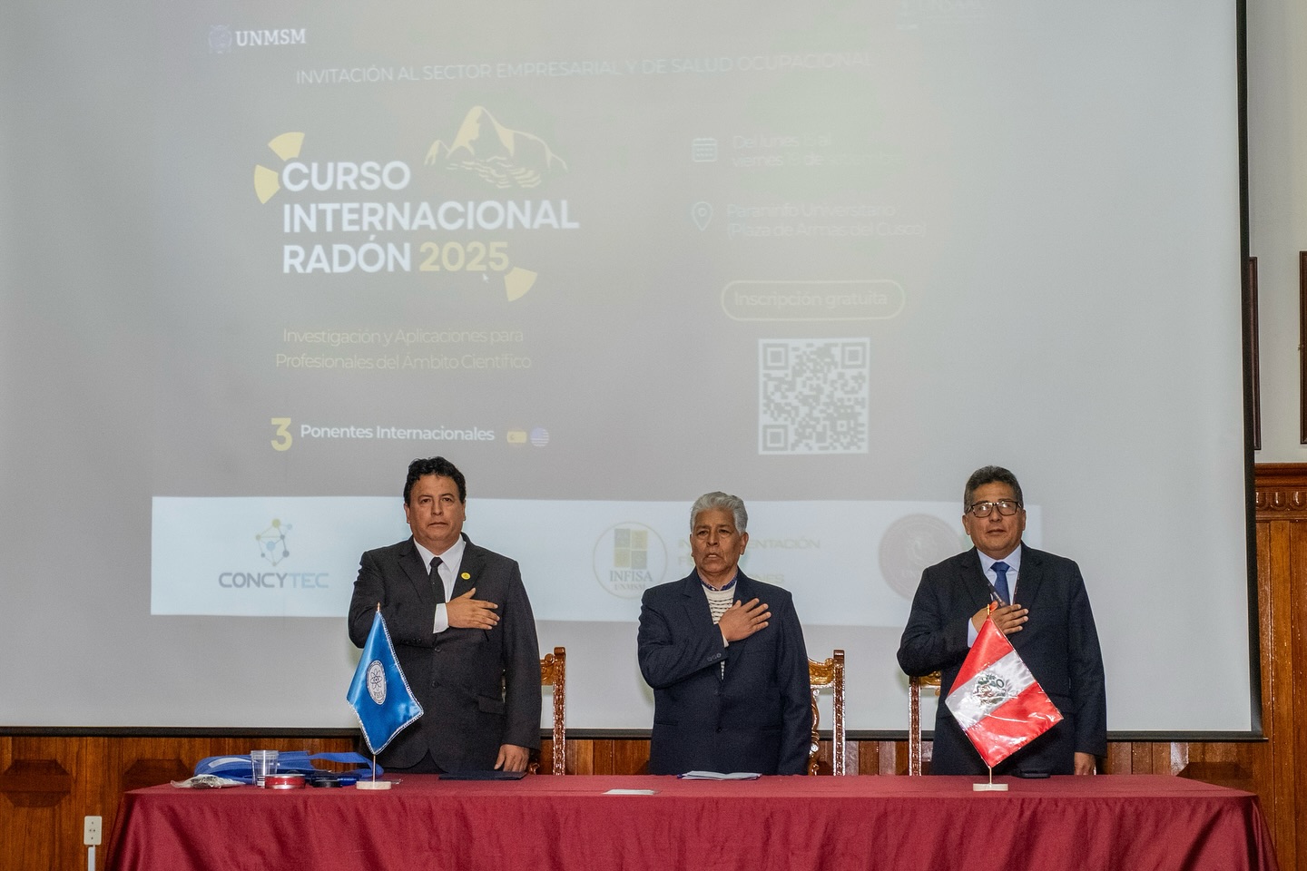 El Instituto Peruano de Energía Nuclear participó en la inauguración del Curso Internacional de Radón en Cusco.