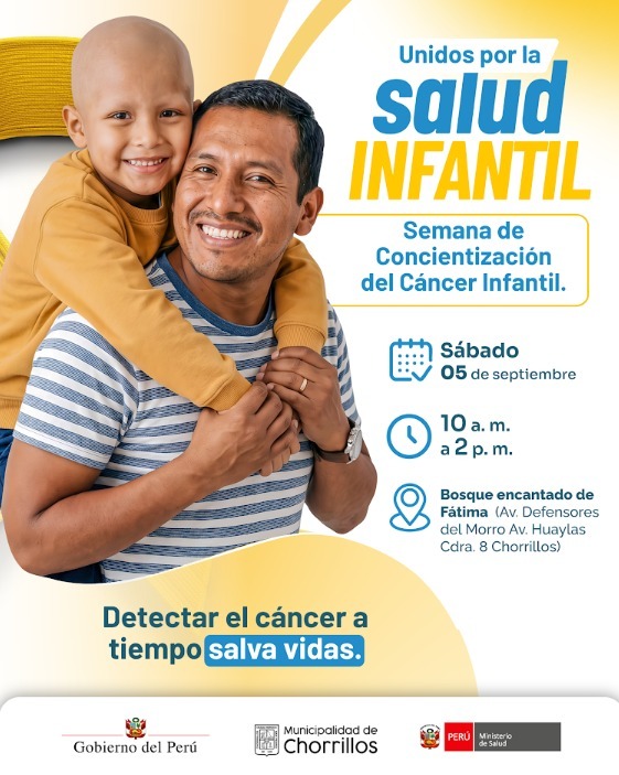 La detección temprana salva vidas: Minsa realizará campaña de salud contra el cáncer infantil este sábado 5 de setiembre en Chorrillos