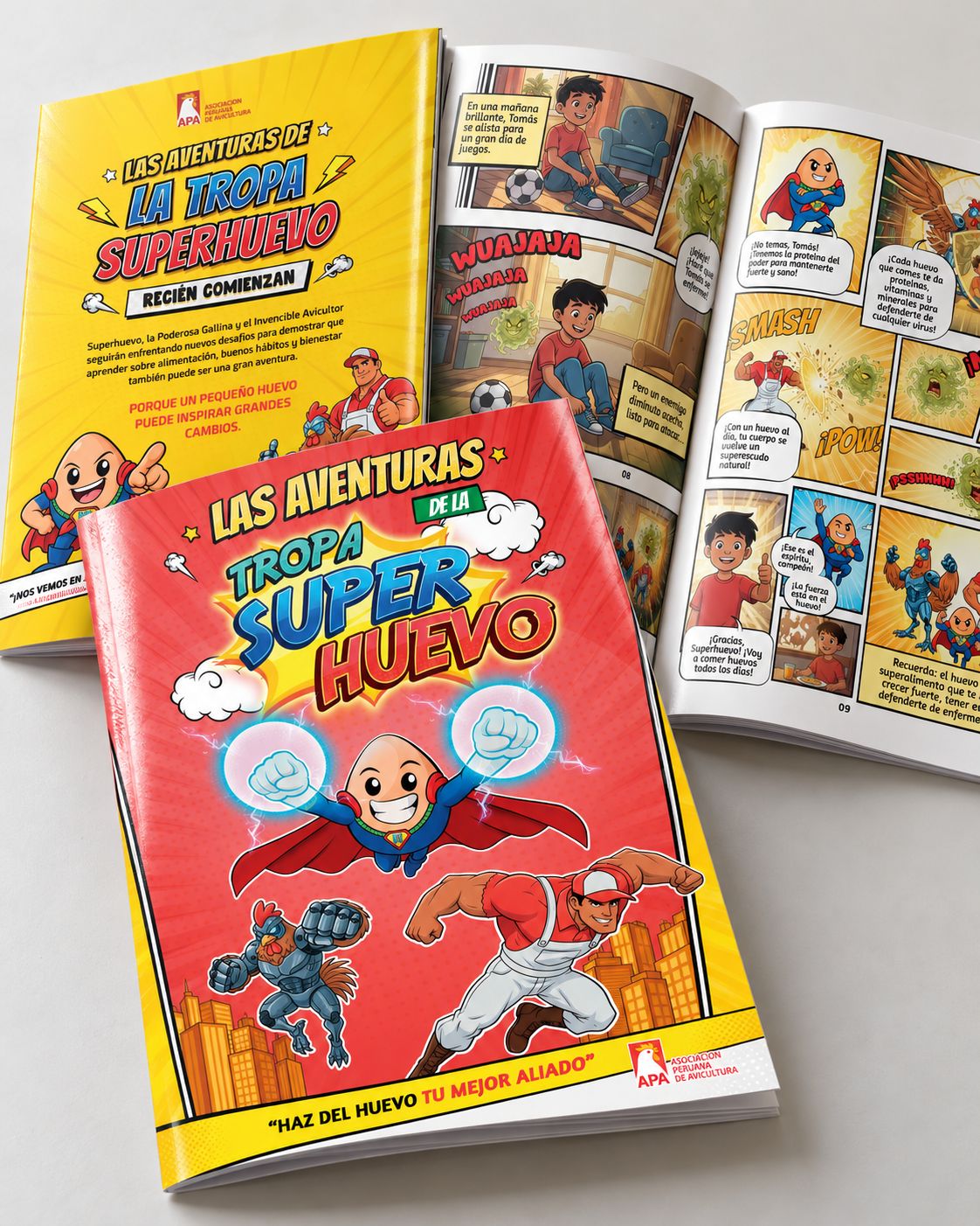 SUPERHUEVO SALTA DE LAS REDES AL CÓMIC: APA LANZA SEIS AVENTURAS PARA ACERCAR LA NUTRICIÓN A LOS NIÑOS