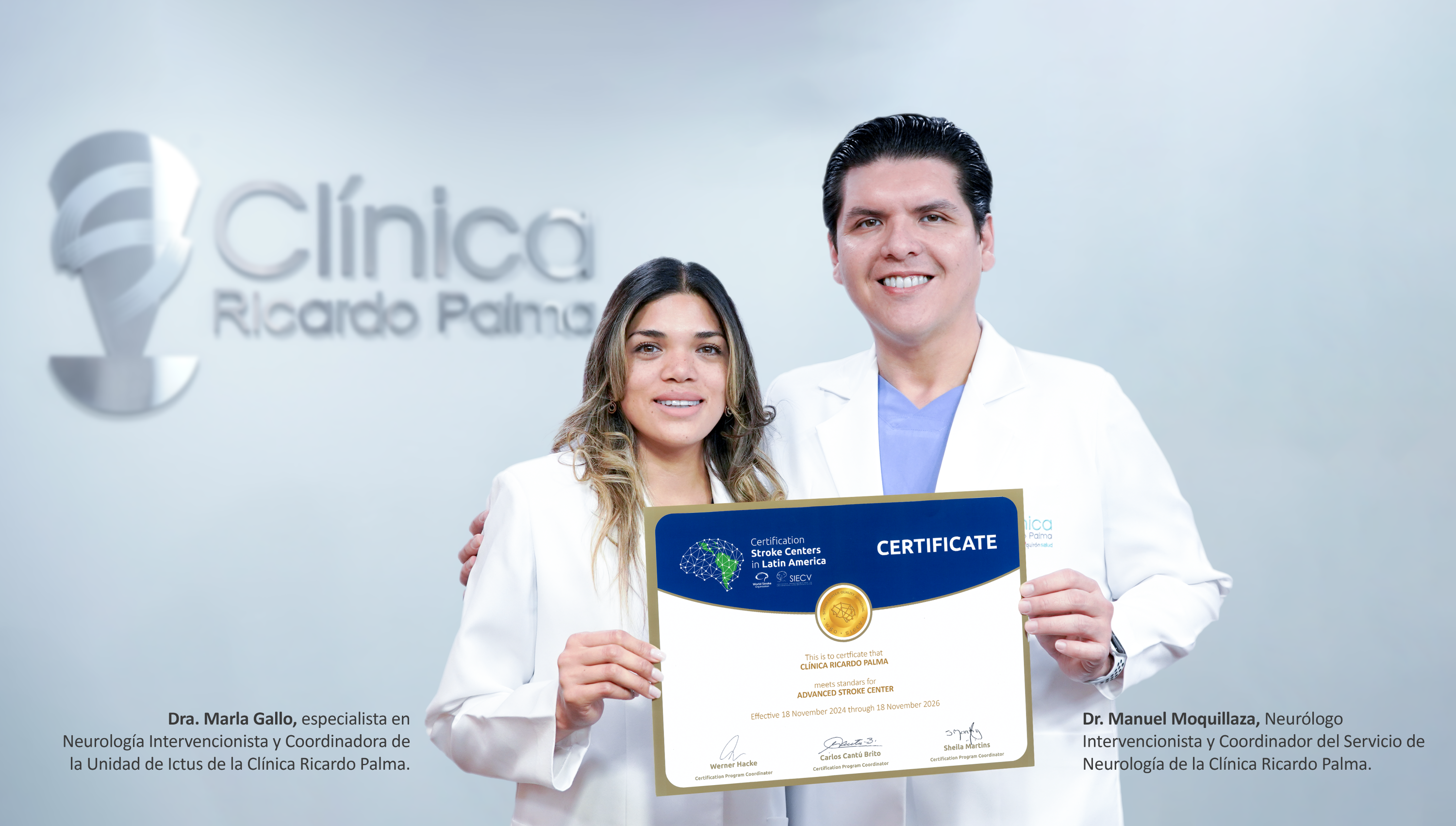 Clínica Ricardo Palma se convierte en la única institución del Perú en obtener la Certificación Internacional como Centro Avanzado para el tratamiento del infarto cerebral